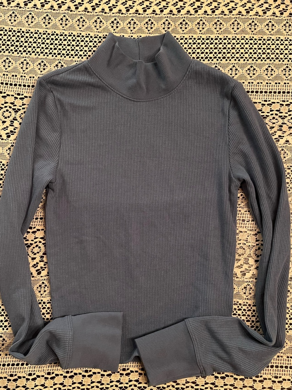 American Eagle Outfitters Light Blue Ribbed Mock Neck Sweater
